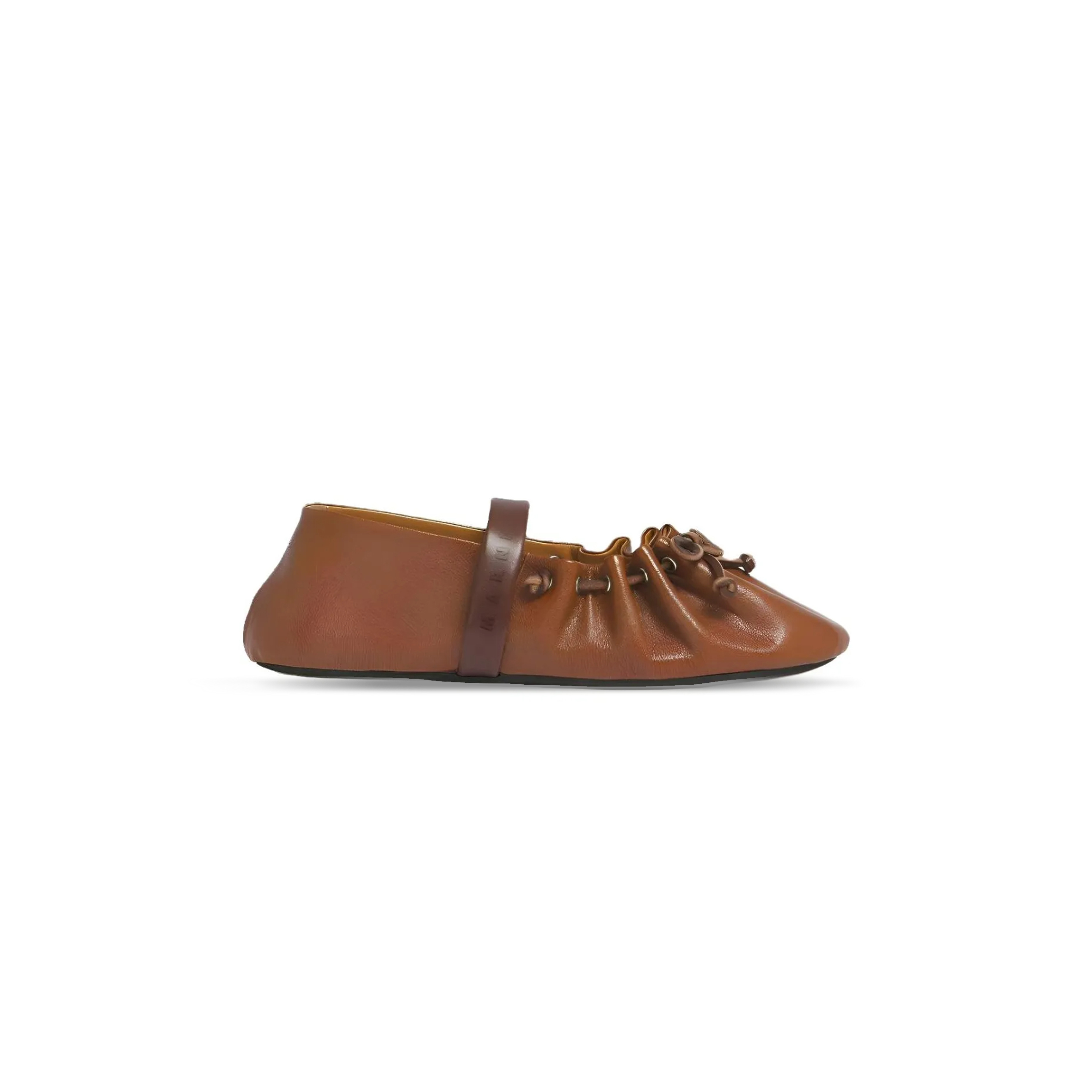 Ma*n1 soft ballet lambskin leather flat shoes with round toe bams006400